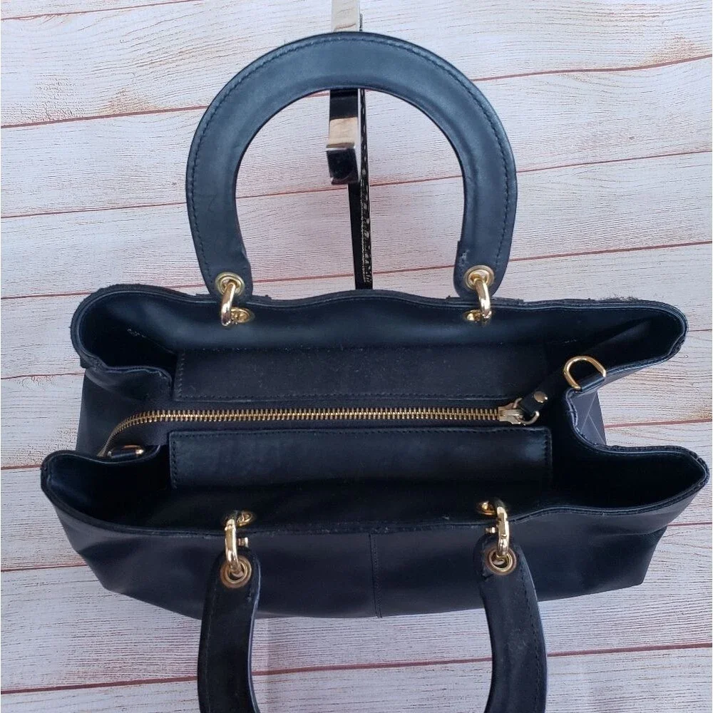 A. Bellucci Leather Suede Animal Print Satchel Made in Italy Multi Black